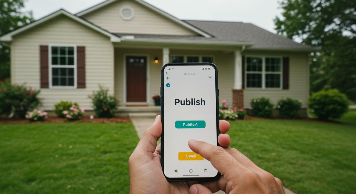 Smartphone con app inmobiliaria